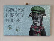 Mr. Bones on Galvanized Metal Wall Décor Sign (18"x12"x.75")